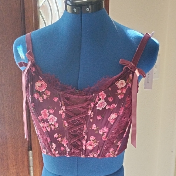 Victoria's Secret Other - Victoria's Secret Plum Lace-Up Bralette